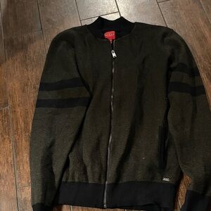 Guess Dark Green and Black Bomber Jacket